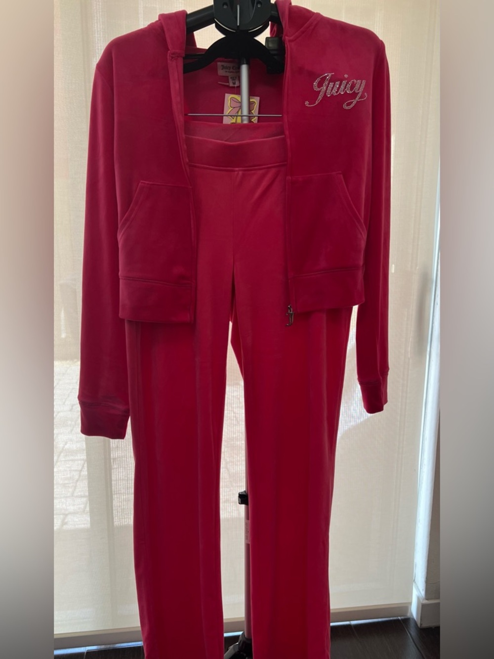 Juicy Couture Velour 2Pc Set Pink Jacket Pants NWT Size M